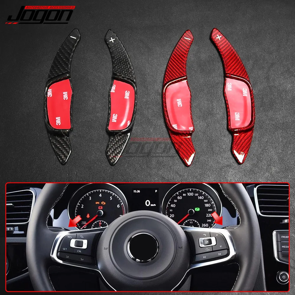 Real Carbon Shift Paddle For Volkswagen VW POLO 6C GTI Jetta GLI SCIROCCO R 2015+ Car Steering Wheel DSG Shifter Extension