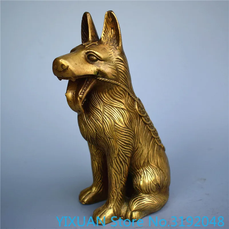 Bronze bronze wolf dog gift ornaments Chinese Zodiac dog ornaments copper dog home decorations