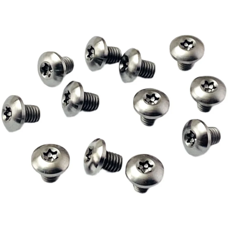 12pcs/Set Titanium Alloy M4 Half Round Head T10 Torx Screws Folding Knife Handle Spindle Screw Nail Rivet DIY Making Accessories