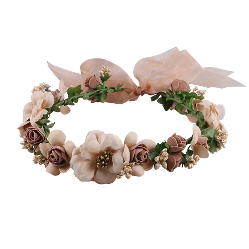 Sweet Ladies Headwear Women Floral Flowers Wedding Hair Accessories Hair Bands Lady Girls Headbands Bridal Headdress