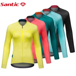 Santic Women Cycling Jersey  Summer Thin Long-sleeved Sunscreen Cycling Wear Road Bike Riding Equipment Cool Fabric