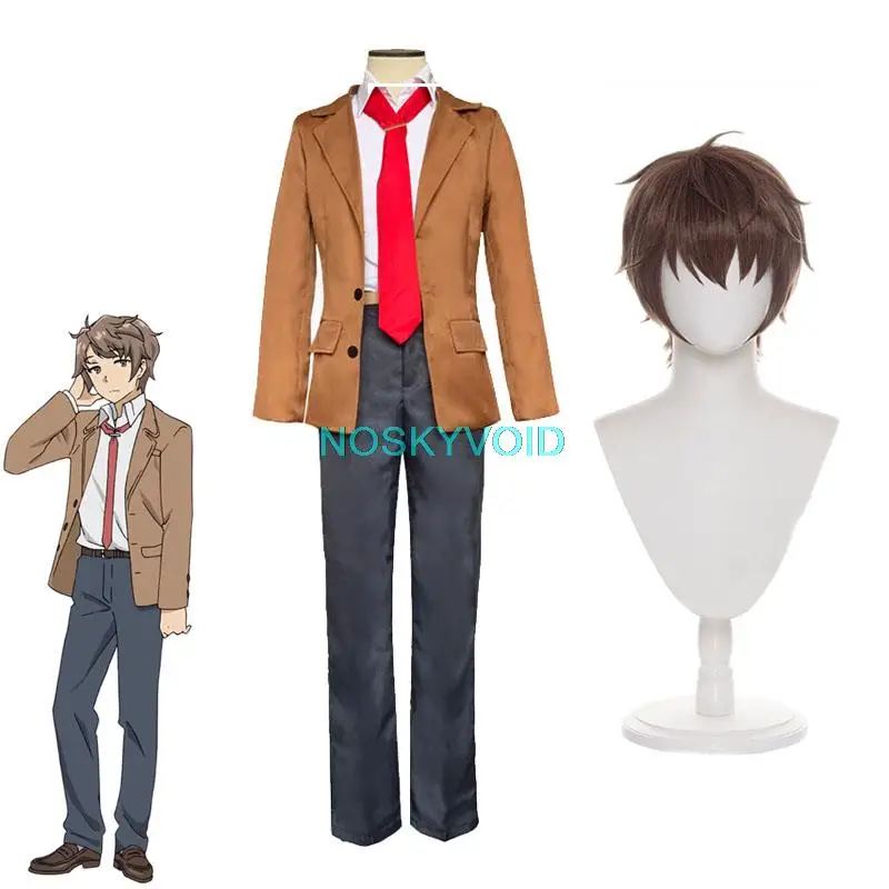 Costume Azusagawa Sakuta Cosplay Wig Seishun Buta Yarou wa Bunny Girl Senpai no Yume wo Minai School Uniform Suits Man Size