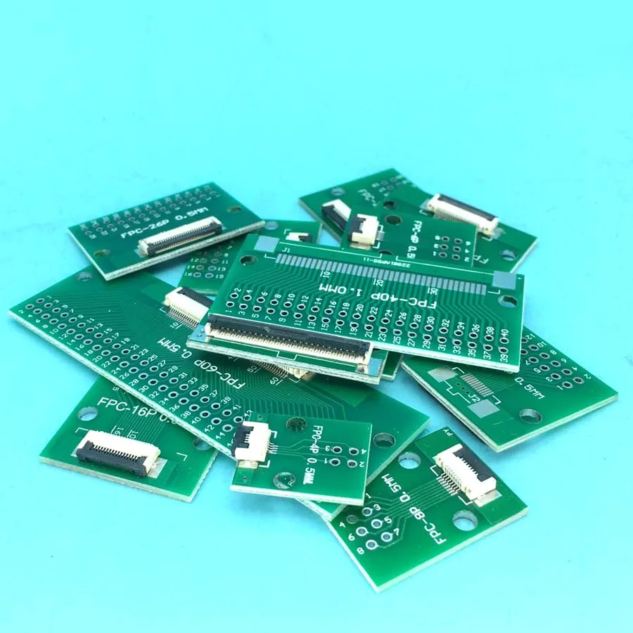 

50 PCS 4/5/6/8/10/12/16/20/24/26/30/34/40/45/50/60 pin 0.5mm FFC FPC adapter 2.54 Flat cable Socket converter breakout board TFT