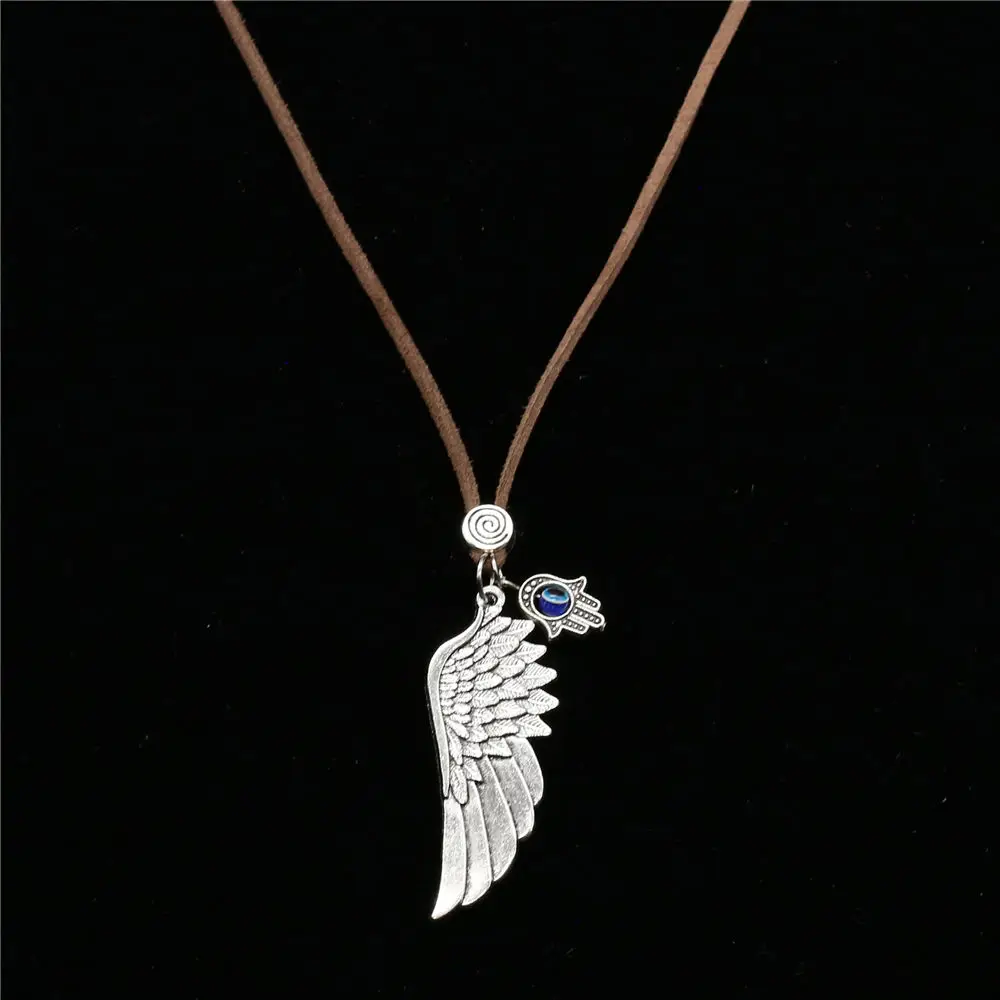 New Boho Sweater Chain Choker Long Necklace Music Note Angel Wing Feather Pendant Men Necklace Women Jewelry bijoux femme 2019