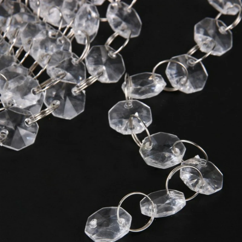 1 Meter Acrylic 14mm Beads Garlands Clear Lighting Strand Hanging Beads Curtain Chains Party Wedding Decoration