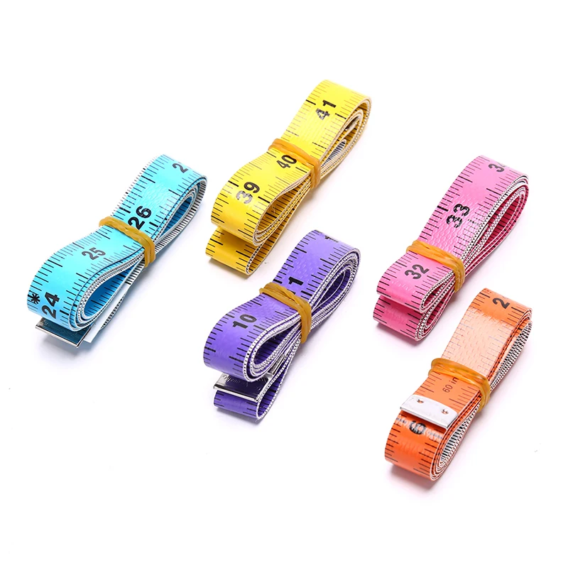 1PC 60in 1.5M Body Measuring Ruler Sewing Tailor Tape Measure Mini Soft Flat Ruler Centimeter Meter Sewing Measuring Tape