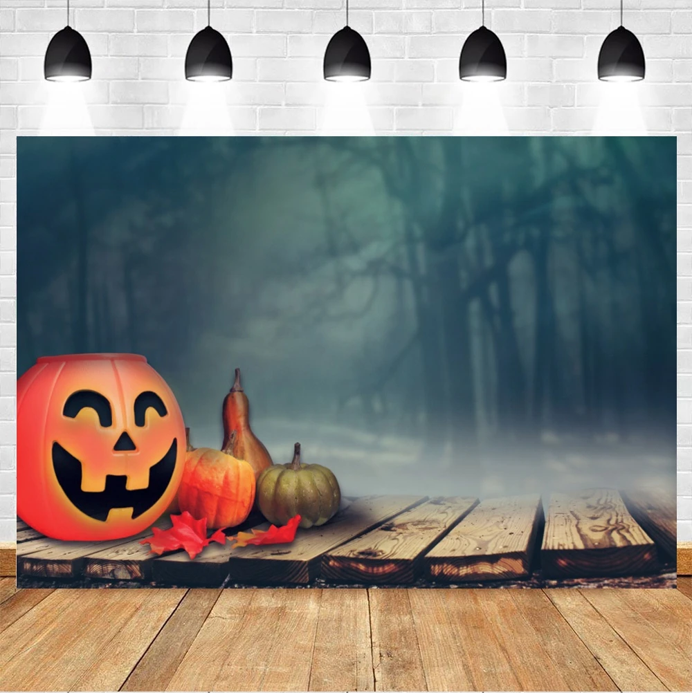 

Yeele Halloween Backdrop Baby Photographic Night Pumpkin Maple Leaves Board Background Photography Photo Studio Photophone