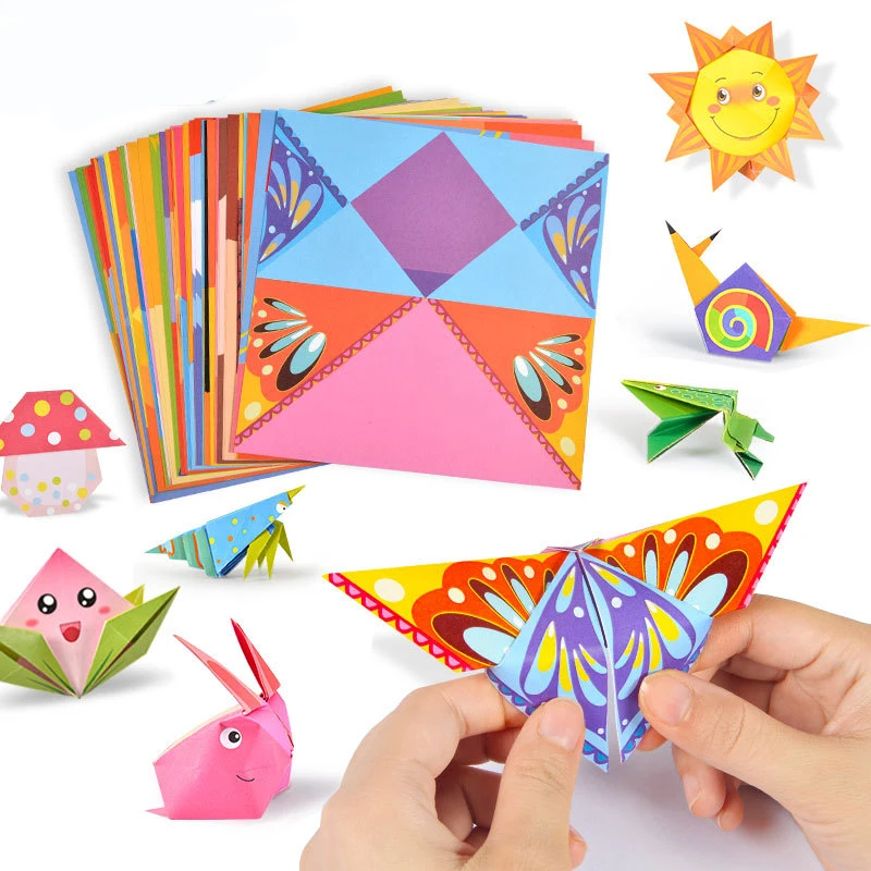 27pcs/set 3D DIY Origami Children Toy Cartoon Animal Handicrafts Folding Paper Baby Montessori Girl Gifts Art Crafts toys