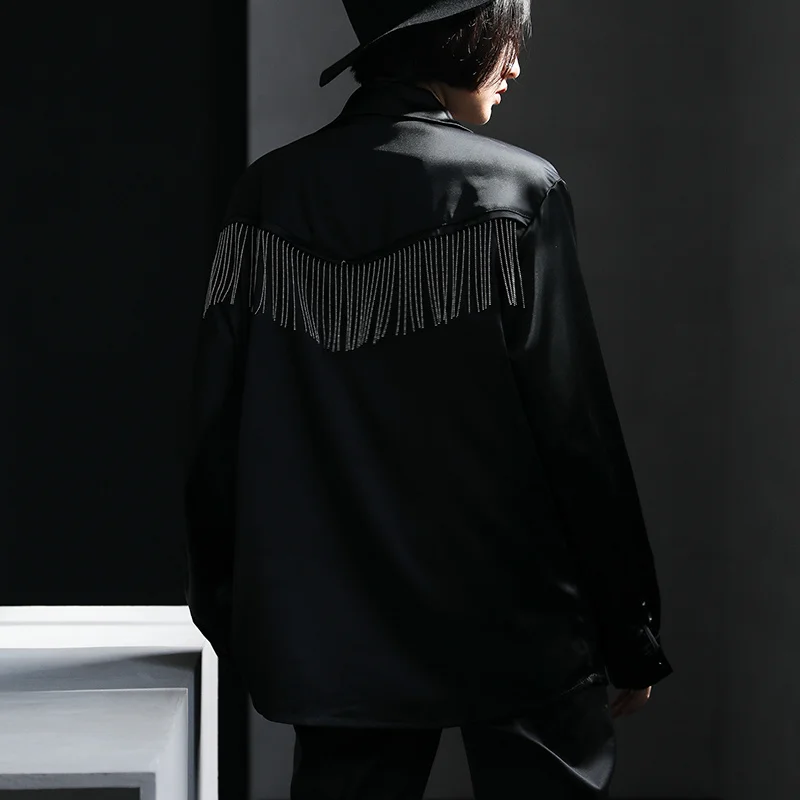 UMI MAO Yamamoto Dark Wind Niche Self-made Metal Tassel Punk Motorcycle Long-sleeved Shirt Jacket Female Y2K