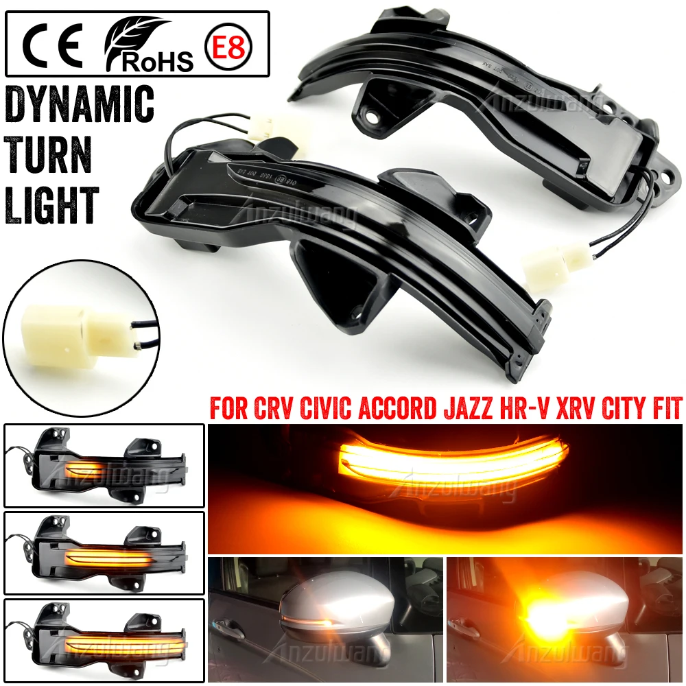 

For Honda CR-V CRV Odyssey XRV HRV Vezel FIT City Jazz Accord Gienia Greiz Side Mirror LED Dynamic Turn Signal Light Blinker