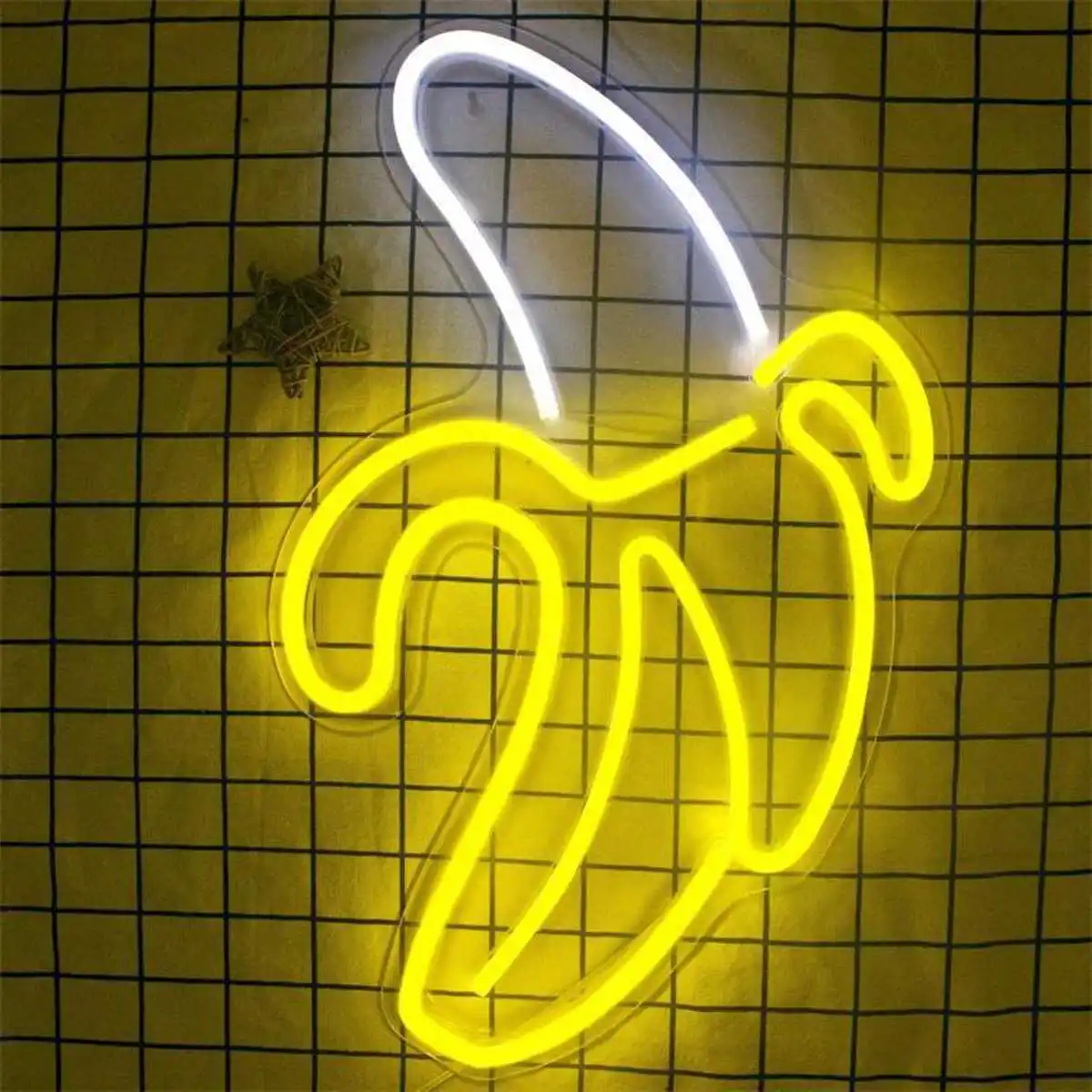 Lampu Neon Pisang Seni Hiasan Dinding Tanda Getaran Led Lampu Neon USB Bertenaga LED Lampu Tanda Neon untuk Kamar Tidur Pesta Dekorasi Rumah