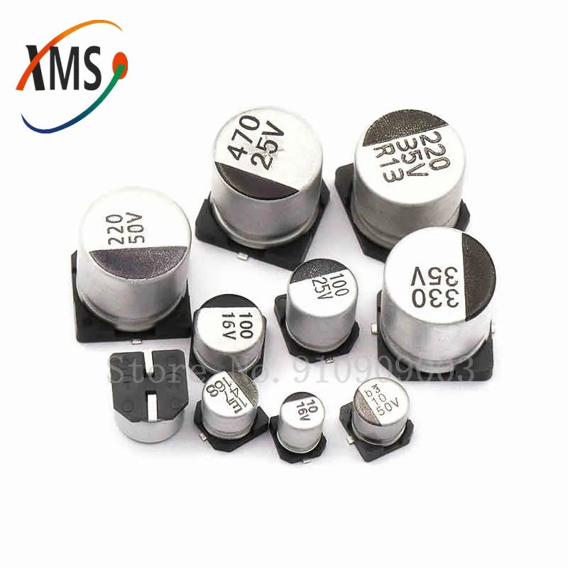 10pcs SMD 10V 16V 25V 35V 47UF 50V 100UF 220UF 470UF 1000UF 10UF 22UF 330UF 2200UF 150UF Aluminum electrolytic capacitor