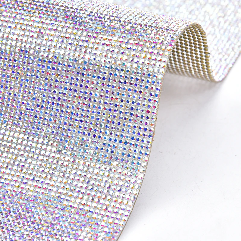 Hot Fix Glass Sheet 2mm Rhinestone Applique Trim Self Adhesive Banding Mesh Crystal Transfer Car Sticker DIY Clothing Decoration