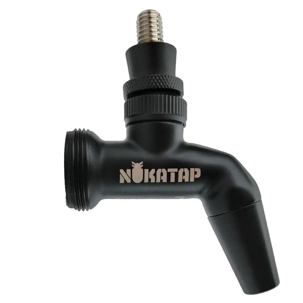 KegLand NUKATAP  Draft Beer Tap Brewing Baucet  Stainless Black Polishing Stealth Bomber  (Free Plastic Handle Included)