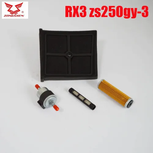 Imagen 2 del producto Zonshen RX3 zs250gy-3 zongshen 250cc filtro de aceite de motor de motocicleta filtro de combustible filtro de aire resorte de tornillo de caída