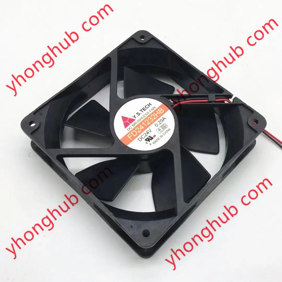 Y.S TECH FD241232HB DC 24V 0.29A 120x120x32mm 2-Wire Server Cooling Fan