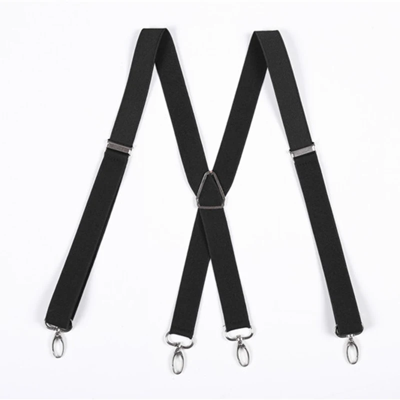 Men'S Shirt Suspenders For Trousers Pants Holder Braces Wedding Suspender Straps 25mm Wide Elastic 4 Strong Metal Clips 2020 New