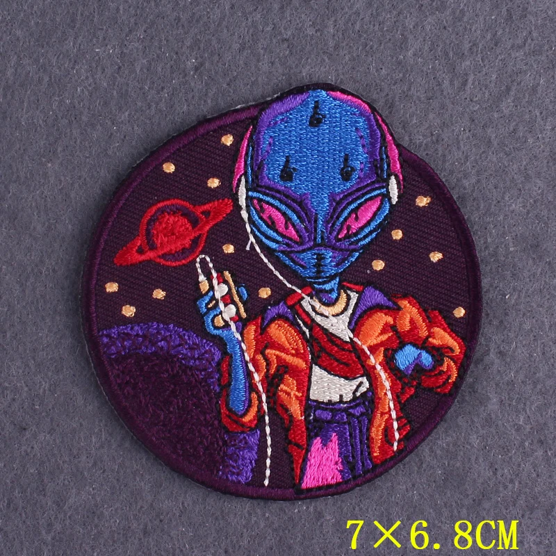 Картина 5: DIY Alien/нашивка с НЛО, патчи для утюга на одежде, вышитые патчи для одежды, патчи, аксессуары для одежды