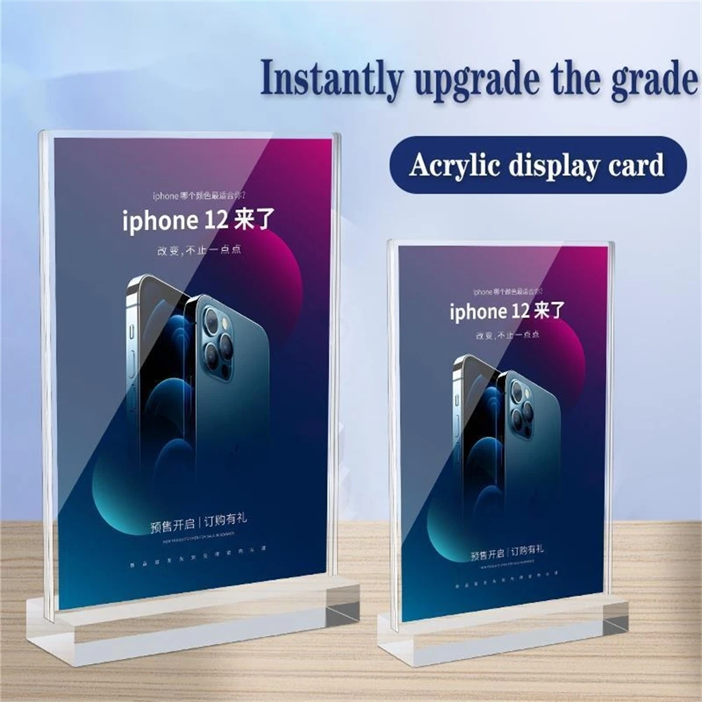 

A4 Acrylic Table Brand Crystal Price Tag Special Price Product Introduction Display Menu Card Brand Creative Display Stand