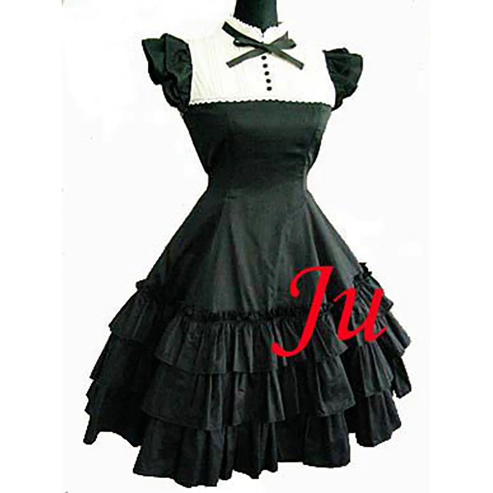 

fondcosplay Gothic Lolita Punk Fashion black Cotton Dress Outfit Cosplay Costume CD/TV[CK009]