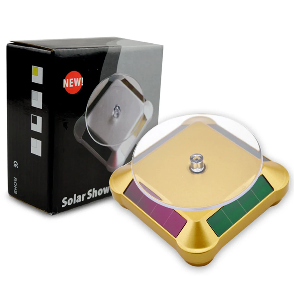 360° Rotating Display Stand Base Rotary Turntable - Solar/Battery Powered, 4 Colors for Choose