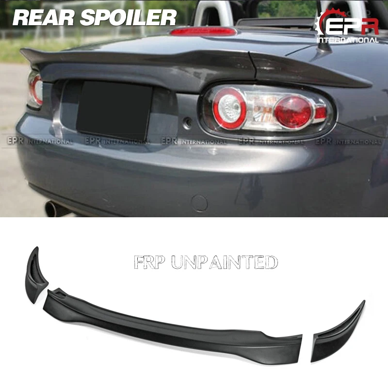 Car Accessiores FRP Fiber Glass GVN Style Trunk Spoiler Fiberglass Rear Wing For Mazda MX5 NC NCEC Roster Miata (soft top only)