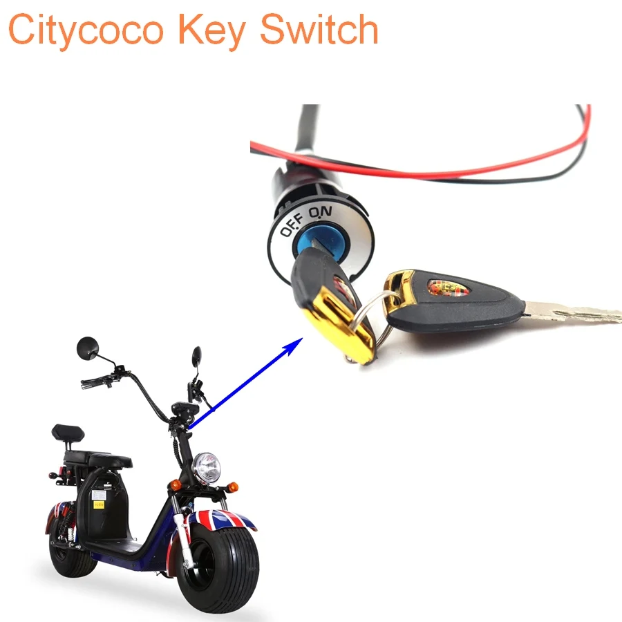 Citycoco Key Switch Power Ignition Switch For Electric Scooter Universal Accessorie With Base Frame