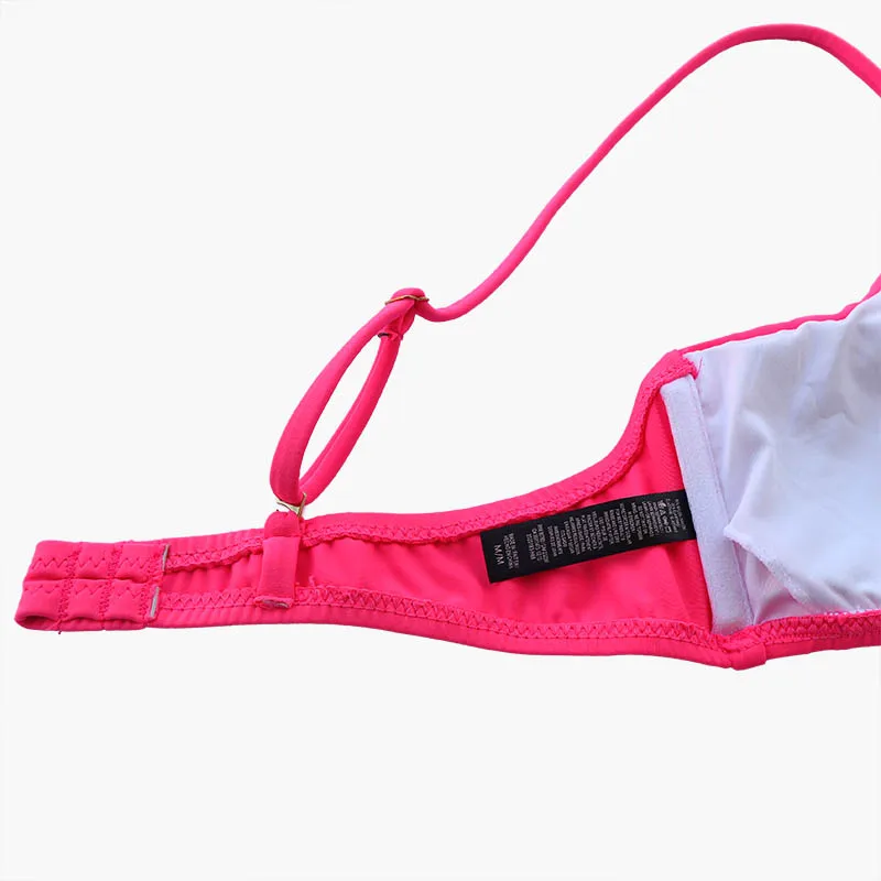 Imagem -03 - Bandeau Feminino Conjunto de Biquíni Rosa Maiô Biquinis Micro Fundo Atrevido Brasileiro Maiô Push up