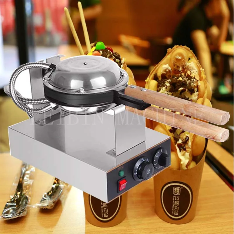 110V 220V Commercial Electric Egg Bubble Waffle Maker Machine Eggettes Puff Cake Iron Maker Machine Bubble Egg Cake Oven