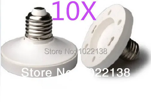 

10pcs E27 to GX53 LED socket adapter Light base Lamp holder Bulb Adapter Converter Free Shipping With Tracking No.