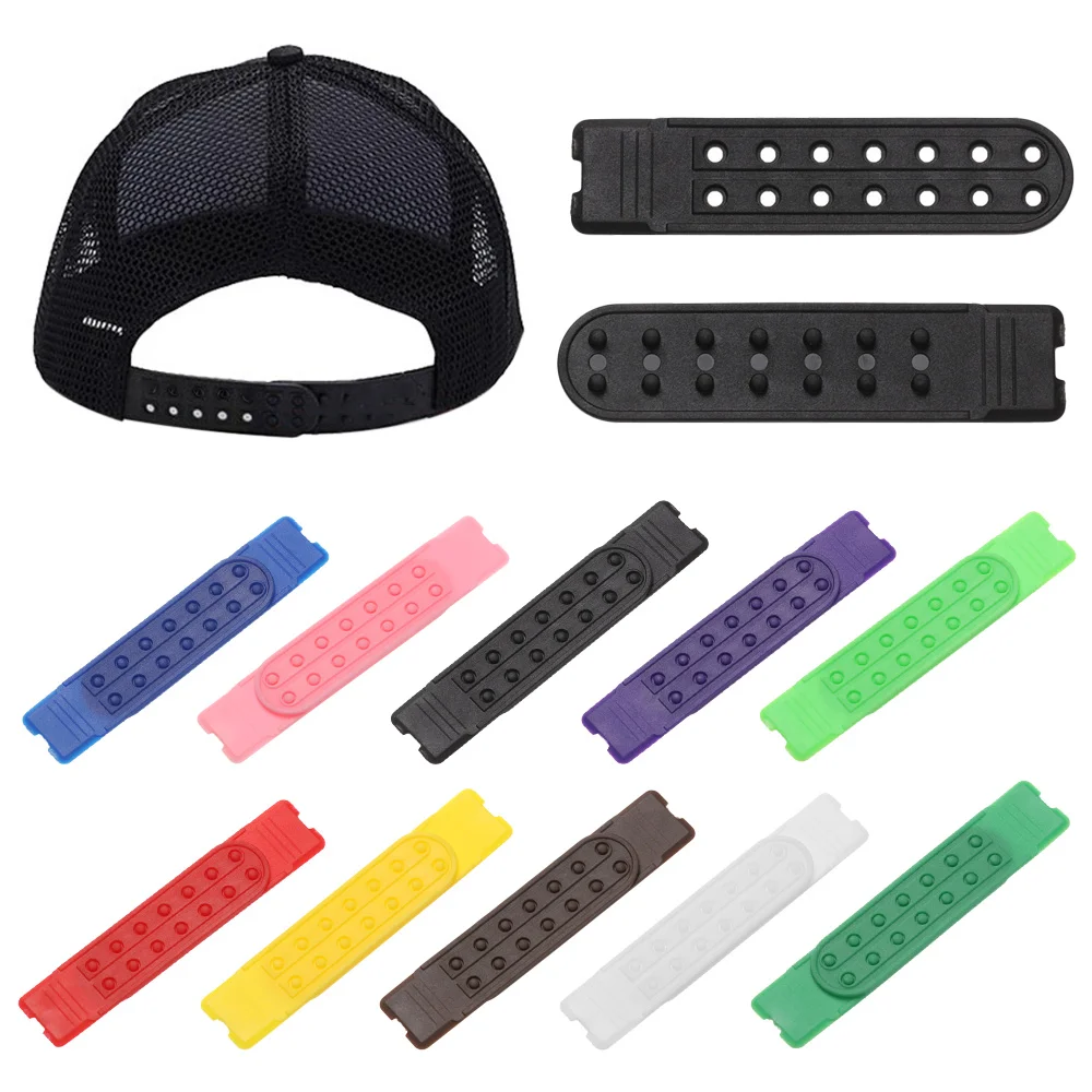 

5Sets Snapback Strap Replacement with 7 Holes Colorful Hat Repair Fastener Buckle Clip Extender for Baseball Cap Hat Accessories