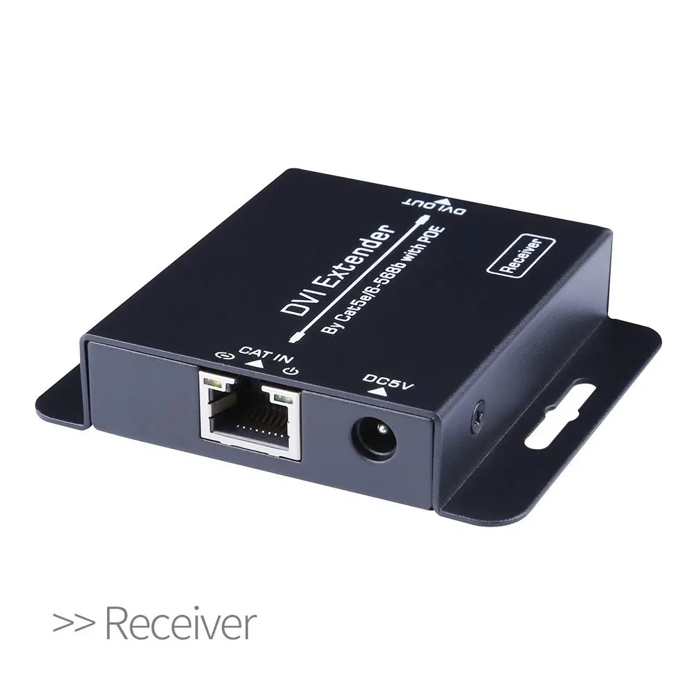 Extensor de dvi acima de um único cabo de ethernet cat5e/6, com áudio, 1080p, transmissor e receptor com ir embutido para rede rj45