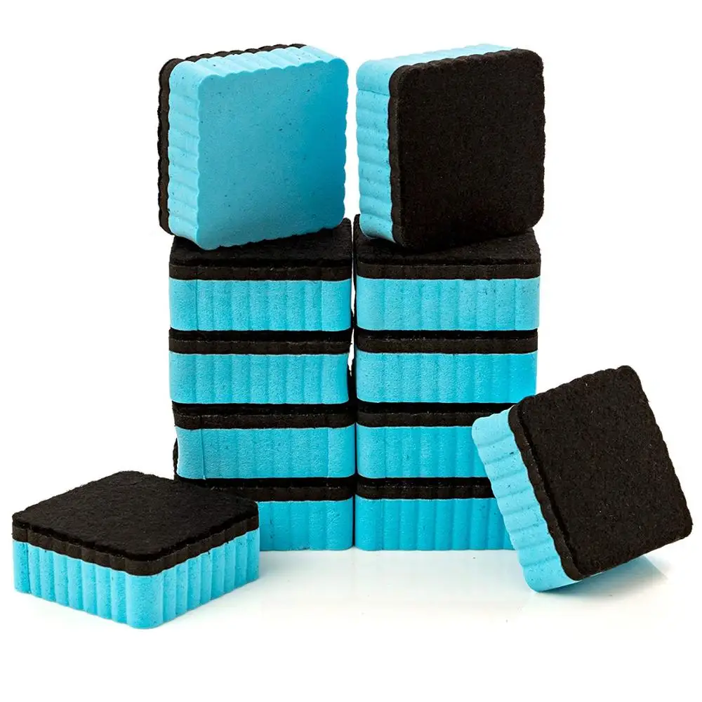 12 Pack Premium Magnetic Dry Erase Sponge Erasers Dry Erasers 5 x 5 CM Perfect Whiteboard Erasers For Classroom Home And Office