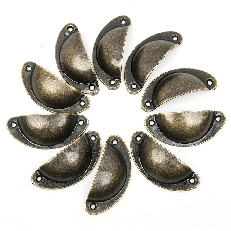 20 manijas de concha antiguas con 40 tornillos, perilla de puerta, cajón, muebles, tirador de concha, accesorios para muebles