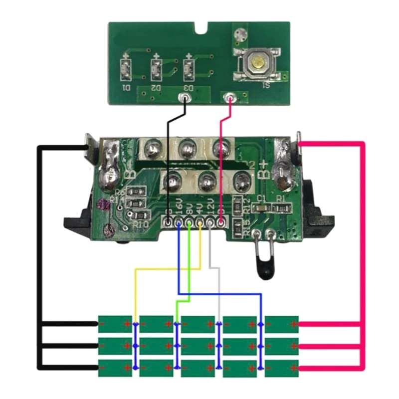 แบตเตอรี่ลิเธียม15X18650ป้องกัน PCB แผงวงจรสำหรับ DCB200