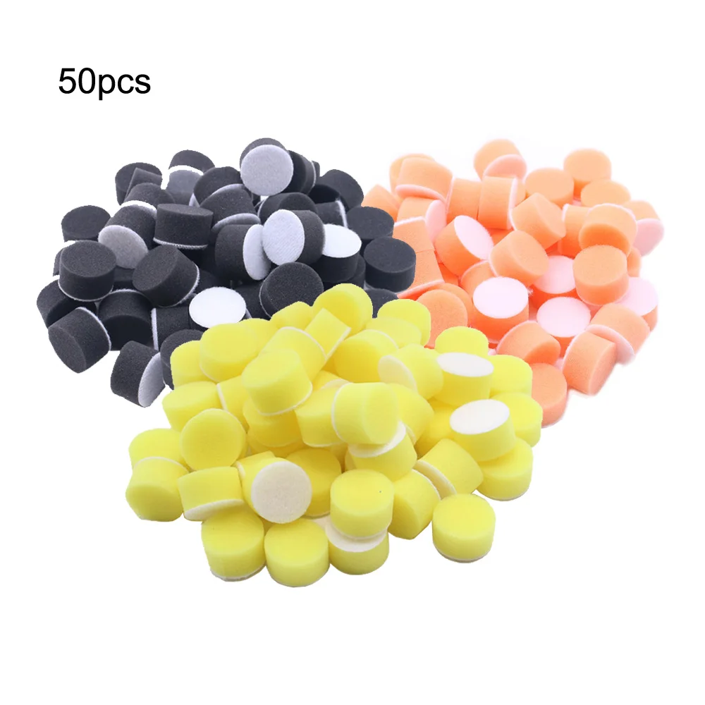 50pcs 1 Inch Car Mini Polisher Pad 25mm Buffing Detail Polisher Sponge Kit Multipurpose Wax Hand Tool