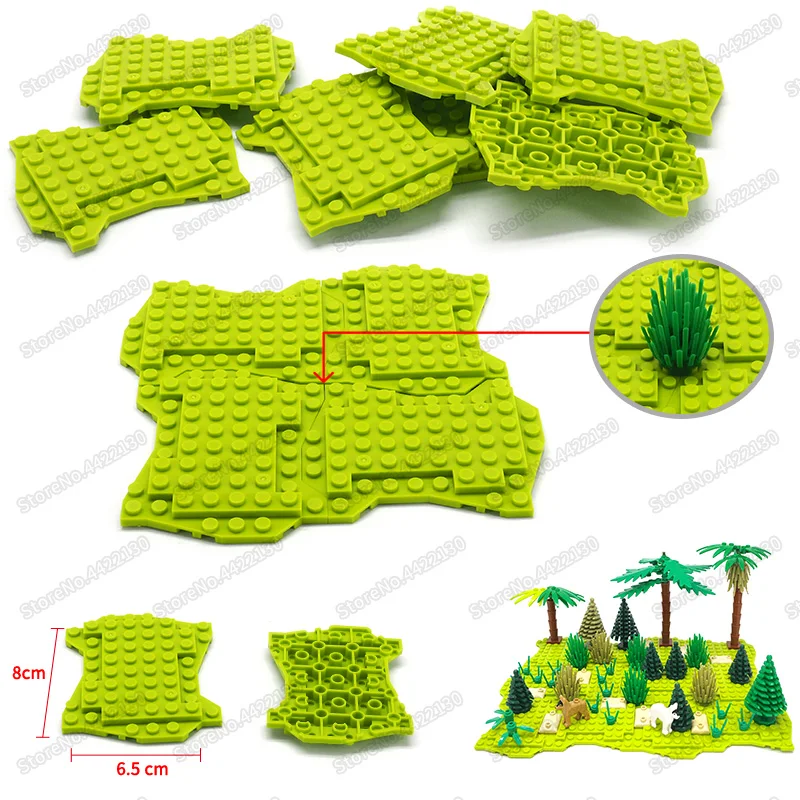 optimal Green plant Bottom plate Building Blocks Components Compatible MOC Scenes forest surroundings military WW2  Assembly toy