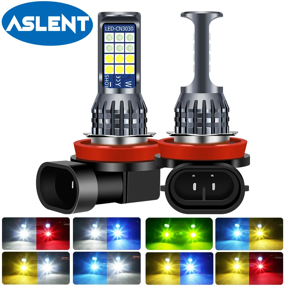 2pcs H8 H11 LED Bulb 9006 HB4 LED Fog Lights 6000K 12V 24V White Yellow Green Lemon Ice Blue Car Driving lights H16 Auto Lamp