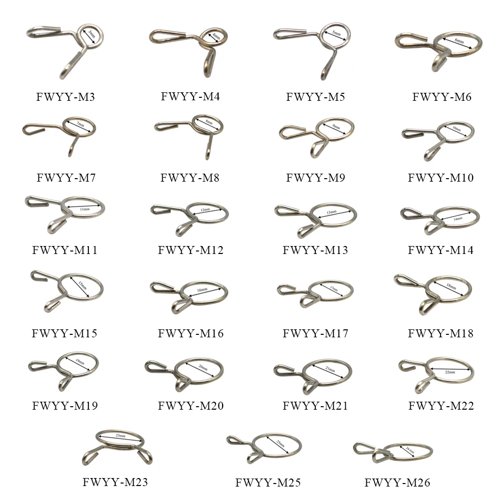 Изготовленный на заказ небольшой круглый однопроводной регулируемый торсионный пружинный хомут из нержавеющей стали 304, для трубки