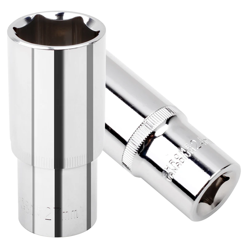 Hi-spec Ratchet Wrench Socket 1/2 Inch Deep Socket Adapter Hexagon Lengthened Spanner Head 8mm-32mm Toxr Doppenset