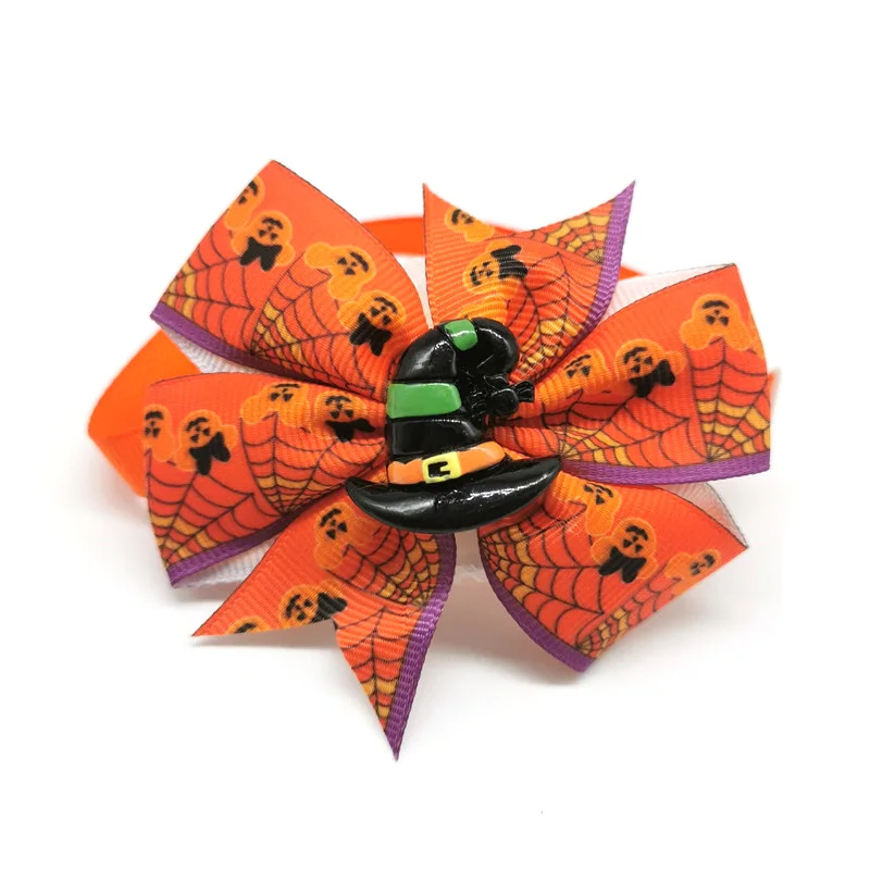 50/100pcs Halloween Pet Products Dog Bow Ties Skull Style Pet Cat Dog Puppy Bowtie Holiday Party Pet Supplies Dog Accessories