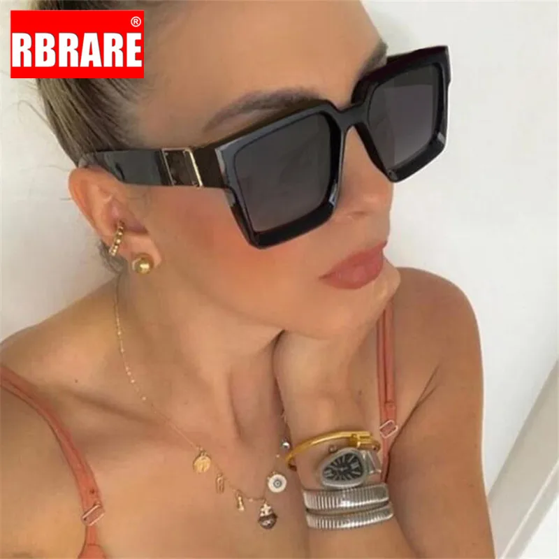 

RBRARE Oversized Square Sunglasses Women Luxury Brand Sunglasses Women Mirror Sun Glasses For Men Eyewear Oculos De Sol Feminino