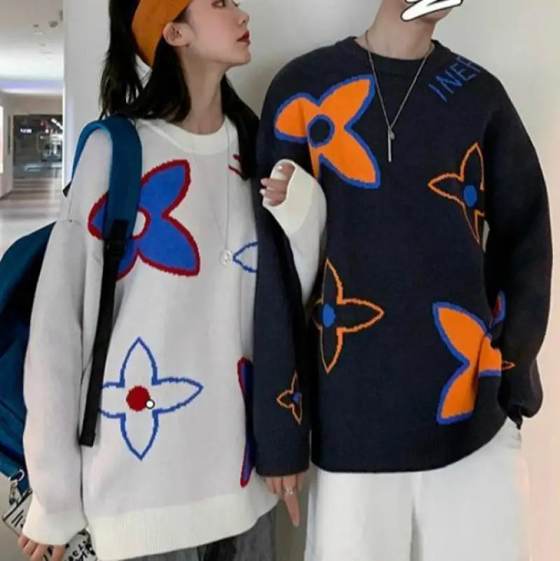 

Autumn Winter Printed Sweater New Pullover Loose Trend Hip Hop Cartoon Anime Teenager Men and Women Sweater Couple Clothes