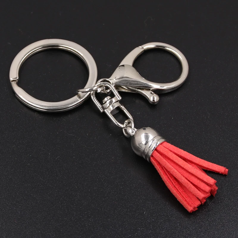 1pc Dropshipping New Casual Leather Tassels Women Keychain Bag Pendant Alloy Car Key Chain Ring Holder Trendy Jewelry