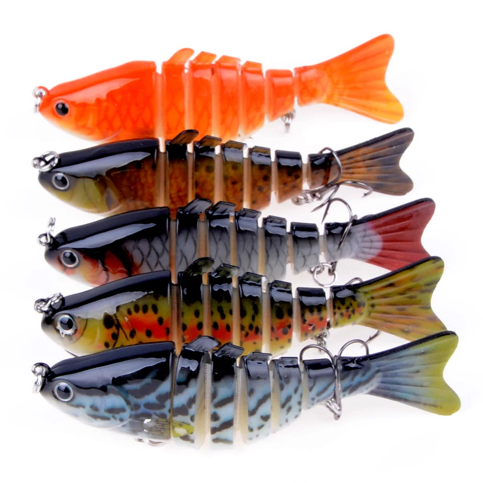 5pcs 10cm 15.5g Sinking Wobbler 7 Segments Fishing Lures Multi Jointed Swimbait Hard Bait Fishing Tackle For Bass Isca Crankbait