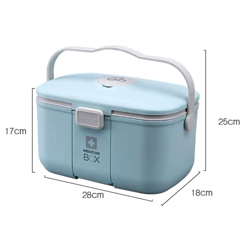 Large-capacity medicine box plastic double-layer drawer sundries storage box family emergency storage first aid kit