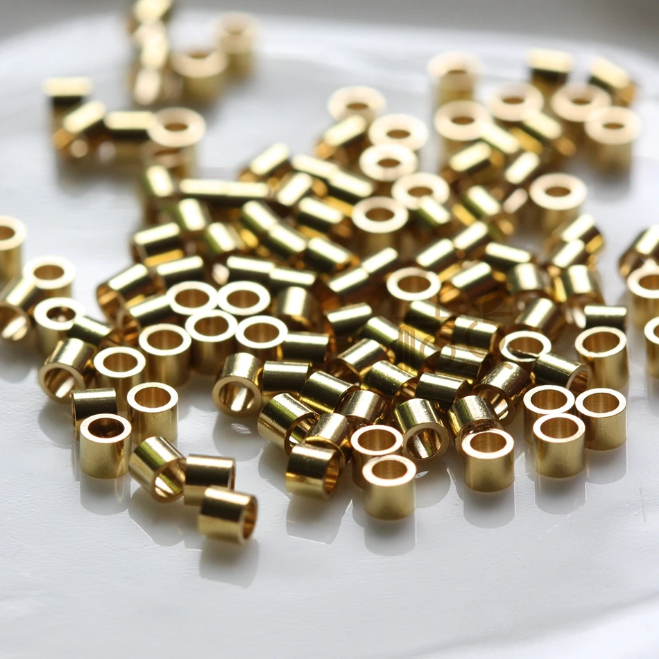 Materiały DIY - 100 sztuk solidnych, surowych mosiężnych przekładek - rurka 2x2,5mm (4394C-Q-33)