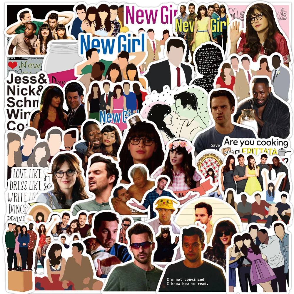 10/30/50PCS TV Show New Girl Stickers Laptop Guitar Luggage Fridge Skateboard Waterproof Cool Graffiti Sticker Decal Kids Toys