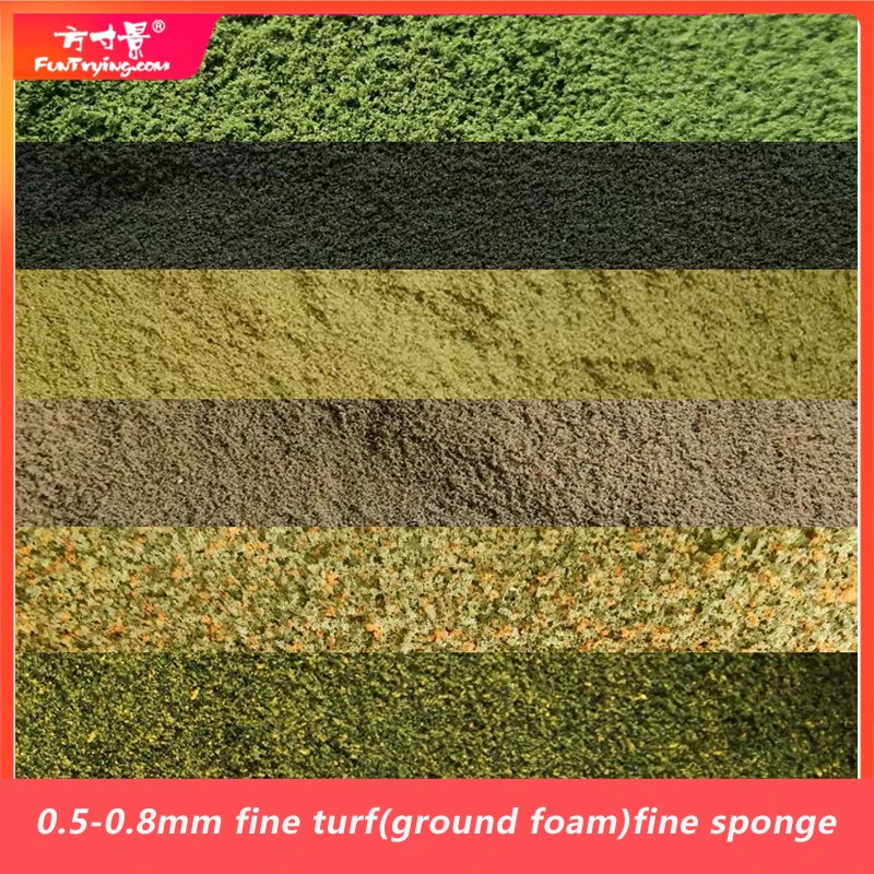 50g Fine Turf(ground Foam) 0.5-0.8mm fine Sponge Material Scale Model Train Railway Layout Powder Model Train Building Diy