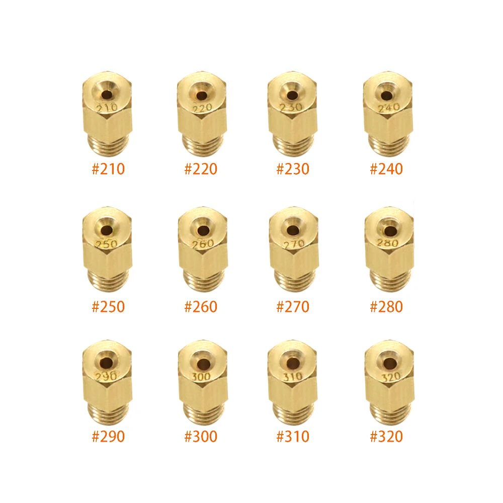ZSDTRP 12pcs Hex Type Main Jets for MIKUNI VM TM TMX Carburetor Motorcycle Scooter Injectors Nozzle Size 90-440